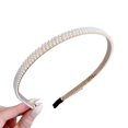 thumbnail image 2 of rygai Headband Faux Pearl Smooth Solid Color Elastic Anti-slip Decorative Lightweight Narrow Waved Hair Hoop Hair Accessories,L, 2 of 8