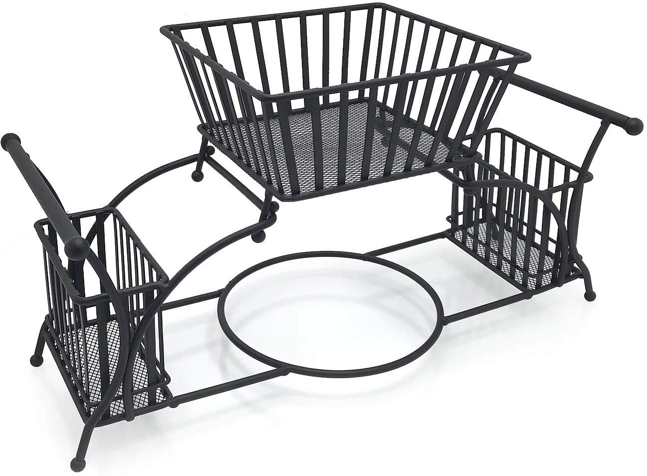 Sorbus Utensil Buffet Caddy - Includes Napkin, Utensil, Plate Holder, Stackable/Detachable - Ideal for Entertaining, Buffet, Kitchen, Dining, Picnics, etc (Black)