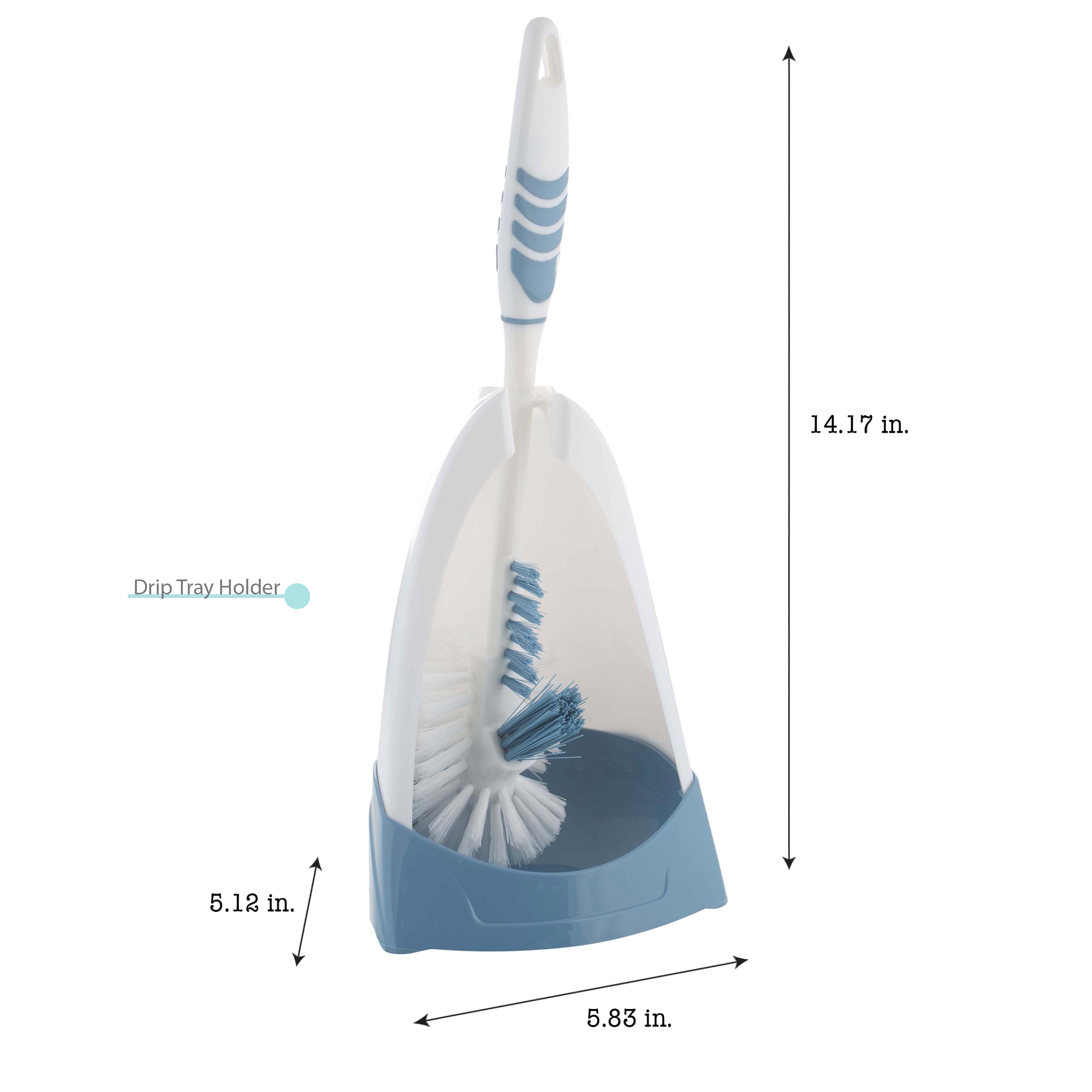 Bath Bliss 2 Pack Toilet Brush with Rim Scrubber, Blue