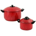 thumbnail image 1 of Gibson 109461.04 Casselman Ensemble de Casseroles à Pâtes Antiadhésives Rouges avec Poignée en Bakélite et Bouton - 4 Pcs, 1 of 1