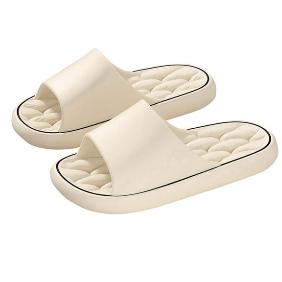 THDHVS Flat Sandals for Women,Women's Sandals,Men's Fashion and Casual Versatile Indoor Home Spring and Summer Thick-Soled Slippers Beige 6