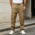 thumbnail image 6 of Aezemi Men Straight Leg Cargo Pants with Multiple Pockets Lightweight Fashion Elastic Waist Pull on Hiking Pants Drawstring Trendy Workout Outdoor Trousers L, 6 of 9