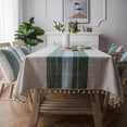 thumbnail image 2 of Nappe en Lin de Coton Rustique Table Rectangulaire, Nappes de Ferme Nappe Rectangulaire 55"x70 Pouces, 2 of 7