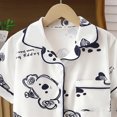 thumbnail image 4 of TOWED22 Girls Pajamas Satin Pajama Set Silk Pjs Short Sleeve Button Down Summer Sleepwear for Kids,7-8 Y, 4 of 5