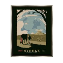 Stupell Industries Visit Hyrule Fantasy Wildlife Character Graphic Art Luster Gray Floating Framed Canvas Print Wall Art, Design by Matheus Lopes Castro
