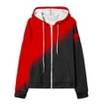 thumbnail image 3 of Tawop Women's Sweatshirts and Hoodies Women Tops Sweatshirt Long Sleeve Graphic Coats Zip Casual Red L, 3 of 4