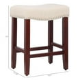 thumbnail image 5 of WestinTrends Lenox 24" upholstered nail head bar counter stools (Set Of 2), Cherry/Beige, 5 of 8