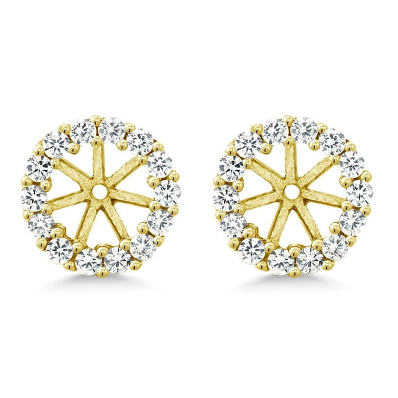 Gem Stone King 18K Yellow Gold Plated Silver Earring Jackets Fits 5MM Round Studs