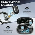 thumbnail image 3 of Prociv AI Translation Earbuds Real Time, 144 Language Translator Earbuds with APP Compatible with iOS & Android, Bluetooth Headphones Translating Device for Travel,Business and Learning - Black, 3 of 9