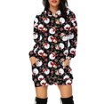 thumbnail image 2 of Christmas Dresses for Women Casual Mini Printed Pullover Sweatshirts Dress with Pockets Christmas Gifts for Women, 2 of 6