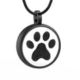 thumbnail image 2 of Round with Paw Print Pet Cremation Jewelry for Ashes Urn Necklace Lockets for Dog Cat Ashes Holder, 2 of 7