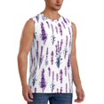 thumbnail image 2 of Pofeuu Lavender Flowers Print Men's Muscle T-Shirt, Sleeveless, Muscle Tank, Classic Muscle Tee Top For Men Casual Sleeveless Muscle T-Shirt Trendy Clothes-Medium, 2 of 7