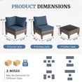 thumbnail image 4 of MRUAKA 7 Pieces Wicker Outdoor Patio Furniture Set, All Weather Yellow PE Rattan Sectional Conversation Sofa Set for Backyard,Pool,Light Blue, 4 of 8