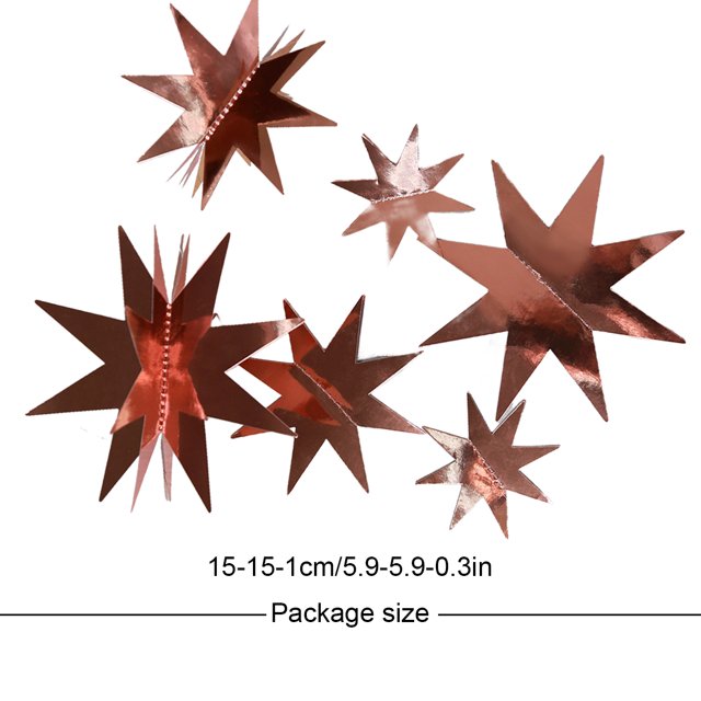 Becaristey 1 Set Star Decorations Beautiful Hanging Ornament Party Supply Decorating Prop Craft Decoration Decor Props for Layout Rose gold 1Set