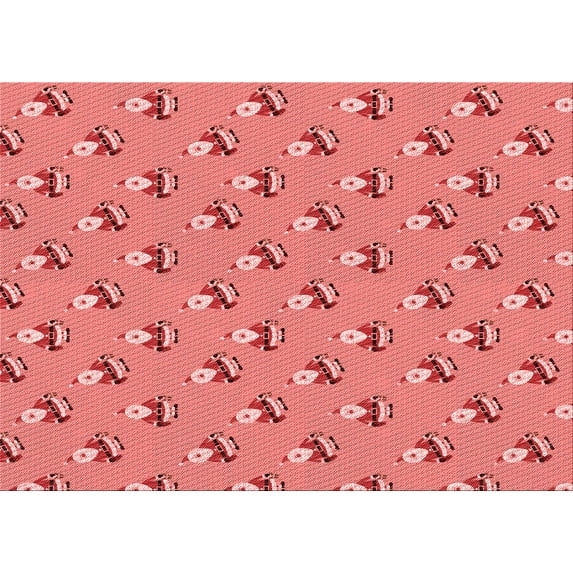 Ahgly Company Indoor Rectangle Patterned Fire Engine Red Area Rugs, 2' x 3'