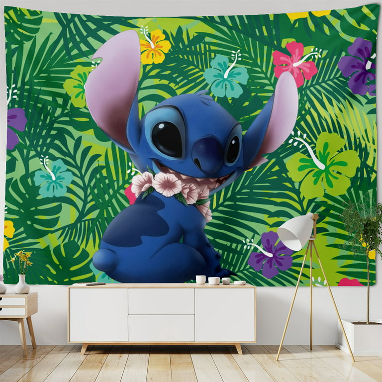 Mengen Lilo & Stitch Tapestry for Bedroom,Lilo & Stitch Living Room Home Decor for Party Home Christmas Wall Decoration/M-150*130cm, Size: Medium-150*130cm