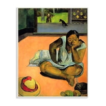 Stupell Industries Waiting Native Figures Classic Painting Wall Plaque by Paul Gauguin