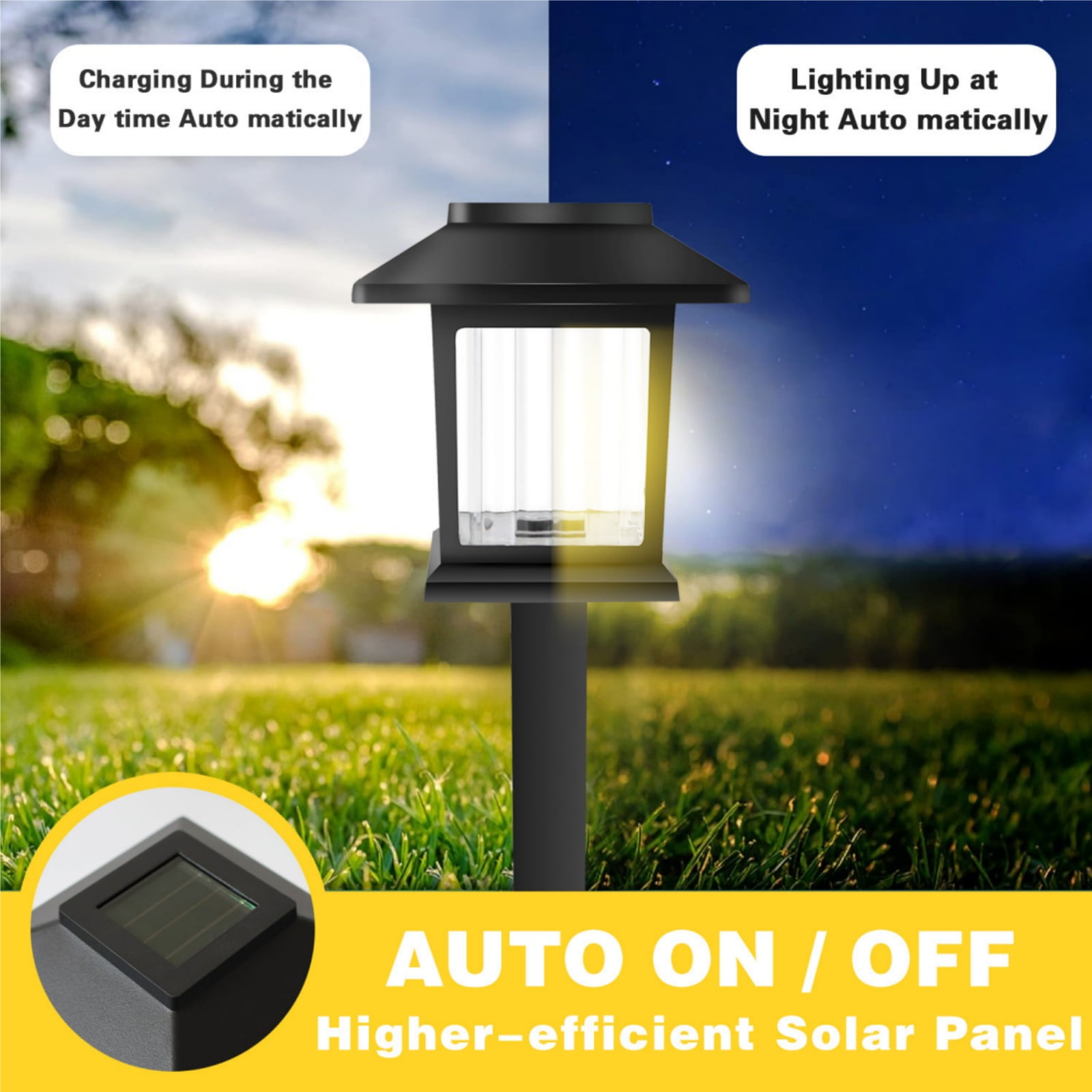 Jinyi Walkway Solar Lights Outdoor, 12 Pack White Light LED Waterproof Solar Outdoor Lights Outside Garden Landscape Walkway Path Yard Lawn Decor