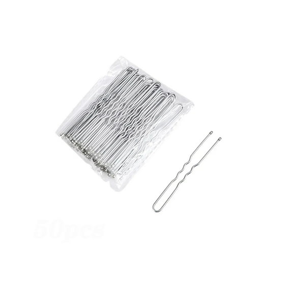 DESIGNICE 50 Pcs Bobby Pins,Strong U-Shape Hair Pins for Women,No-Slip Hair Accessories,Silver