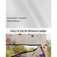 thumbnail image 6 of 4th of July RV Awning Sun Shade Screen 9'X7' Blue Truck Poppy Flower Mesh Sunscreen Star Flag Firework Awning Shade Screen with Zipper UV Blocker Completed Kits for RV Motorhome Camper, 6 of 7