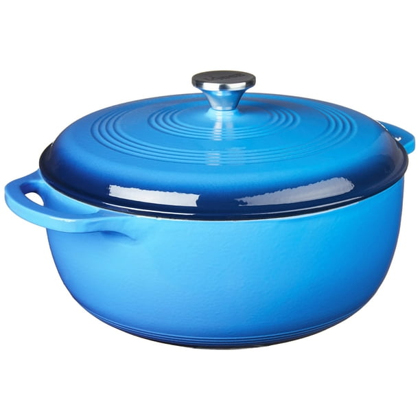 Dutch Oven Lodge, hierro fundido esmaltado de 7.5 cuartos de galón, azul caribeño