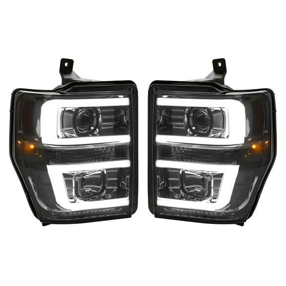 For Ford F-250 F350 F450 Superduty 2008-2010 LED Tube DRL Projector Headlights