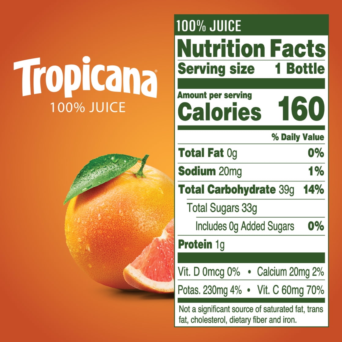 Tropicana Ruby Red Grapefruit 100% Juice, 10 fl oz Bottles, 24 Count