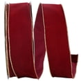 thumbnail image 3 of Wired Burgundy Velvet with Gold Edge Christmas Ribbon 2 1/2" #40 - 50 Yards, 3 of 3