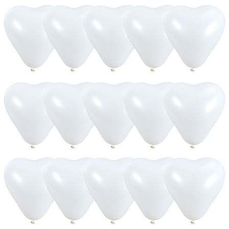 Milisten 20Pcs Giant Heart Shape Latex Balloon White Decorative Balloon for Special Occasions