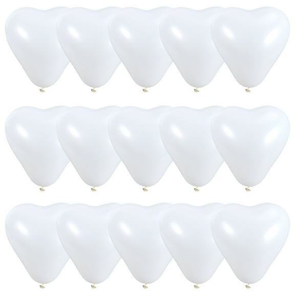 Milisten 20Pcs Giant Heart Shape Latex Balloon White Decorative Balloon for Special Occasions