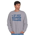 thumbnail image 3 of US Air Force Wife Defending Freedom Men's Big & Tall Crewneck Sweatshirt Brisco Brands 2X, 3 of 4