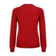 thumbnail image 5 of Womens Mock Neck Long Sleeve Knit Sweaters Turtleneck Casual Lightweight Button Cuffs Fall Pullover Sweater Wine XL, 5 of 7