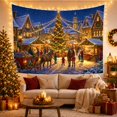 thumbnail image 3 of Christmas Tree in a Snowy Village Square, Cozy Vintage Style for Festive Decor Lovers, Festive Wall Art, Christmas Gift, Tapestry Wall Hanging for Living Room and Entryway, 3 of 7
