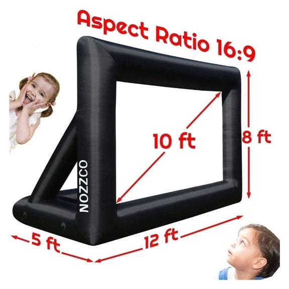 8ft 10ft 16ft Inflatable Outdoor Projector Movies Screen With 12V Quiet Safety Fan And Portable For Theme Party Celerbration