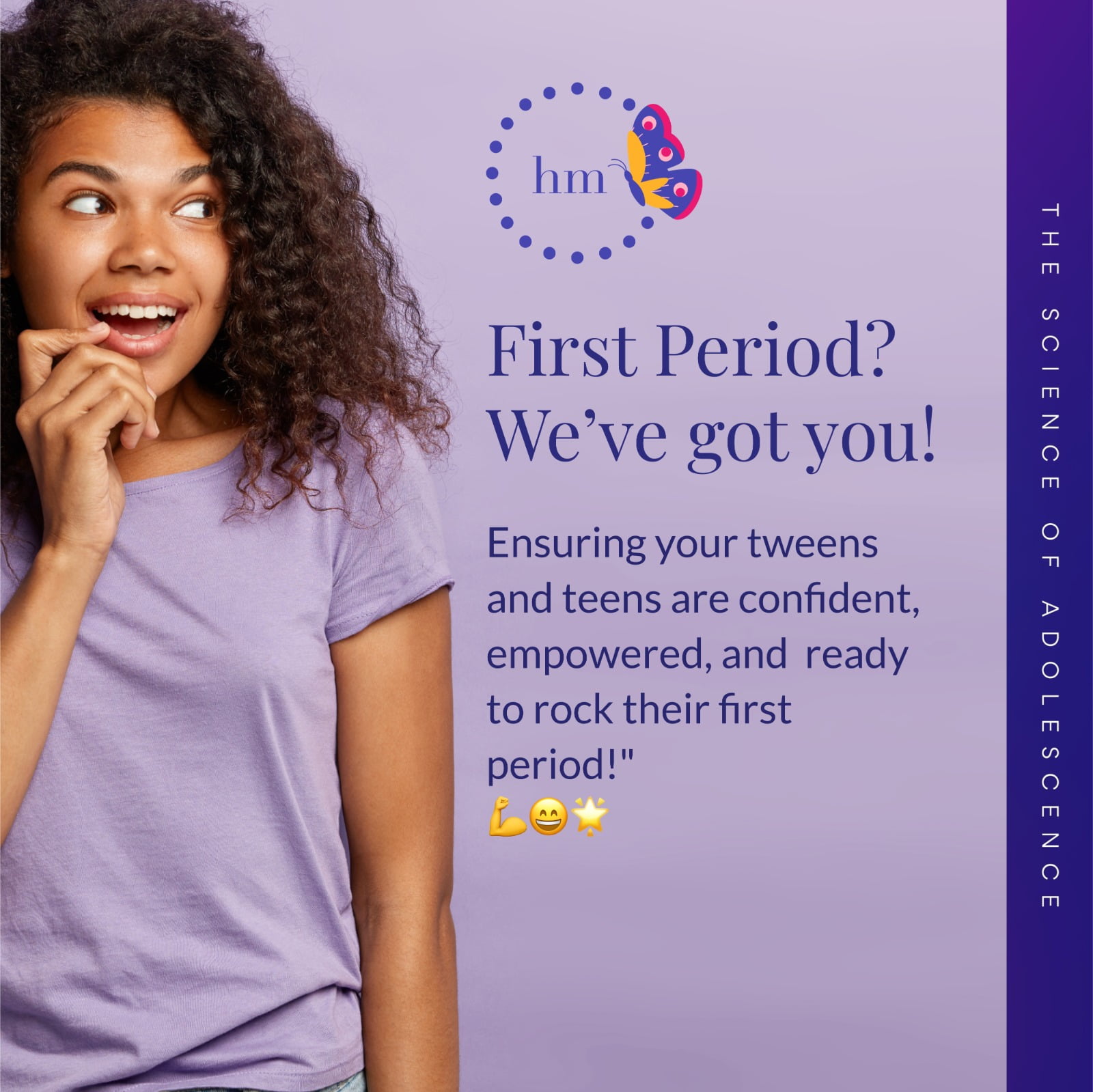Happie Moon First Period Kit | Menstrual Starter Set For Tweens & Teens | All-Inclusive 10 Pads, 2 Overnights, Happie Moon Warming Patch And Small Pads Pouch