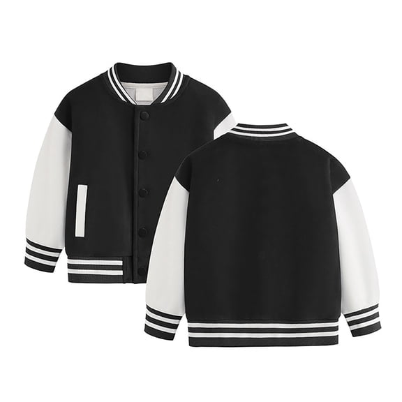 EnJoCho Boys Girls Baseball Cardigan Coat Spring Autumn Winter Thick Childrens Top Baby Jacket Sweater Outerwear Warm Fleec𝖾 Lined Jacket Windproof Coat