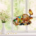 thumbnail image 2 of Adorno colgante de cristal tintado con forma de vaca y mariposa para ventanas, atrapaluz para el hogar, cocina, jardín, dormitorio, decoración de animales de granja para amantes de la naturaleza., 2 of 7