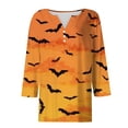 thumbnail image 5 of NMMUED T-Shirt Tunique d'Halloween Hauts d'Halloween Col Rond Hauts de Sortie pour Femmes T-Shirts Mignons T-Shirts d'Halloween Amusants T-Shirts d'Halloween Mignons pour Femmes Vert 2 TTG, 5 of 5