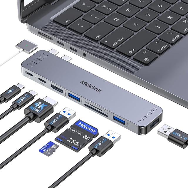 Adaptador USB C Hub Melelink para MacBook Pro/Air 13-16" 2018-2025