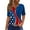 Blue, variant on VerPetridure American Flag Shirt for Women 4th of July Tee Shirt USA Stars Stripes T-Shirt Patriotic Summer Tunic Tops