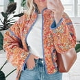 thumbnail image 6 of Lentta Women's Cropped Quilted Jacket Floral Printed LightWeight Padded Puffer Cardigan Coat Outwear, 6 of 8