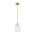 thumbnail image 2 of Z-Lite Z-Studio 8" Round Steel Mini Pendant in Matte White and Heritage Brass, 2 of 7