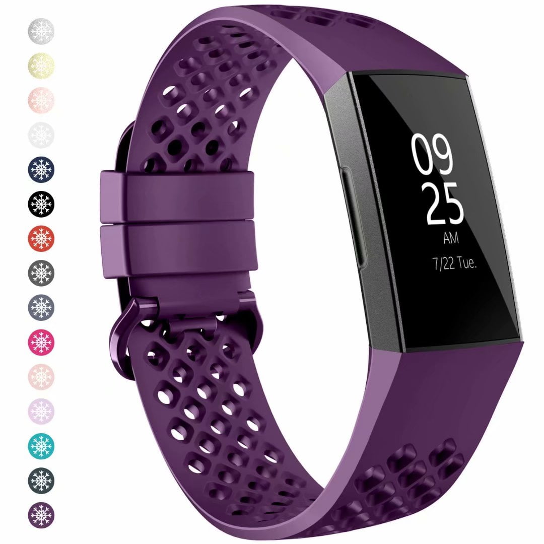 Waterproof Band Compatible with Fitbit Charge 3 & Charge 3 SE,Breathable Holes 