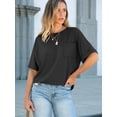 thumbnail image 3 of ANRABESS Oversized T Shirts for Women Short Sleeve Crewneck Basic Tee Loose Casual Fall Top with Pocket Black Large, 3 of 8