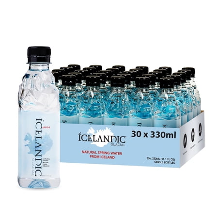 Icelandic Glacial Natural Spring Alkaline Water, 11.1 fl oz Bottles, 30-Pack