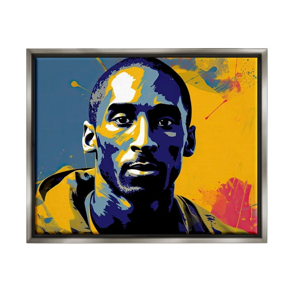 Stupell Industries Abstract Paint Pop Kobe Abstract Painting Gray Floater Framed Canvas Art Print Wall Art, 21 x 17