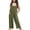 Army Green, variant on MNordicNest Girls Summer Sleeveless Wide Leg Jumpsuit Casual Solid Color Romper With Pockets Loose Fit Overalls For Toddler Kids Versatile Dailywear
