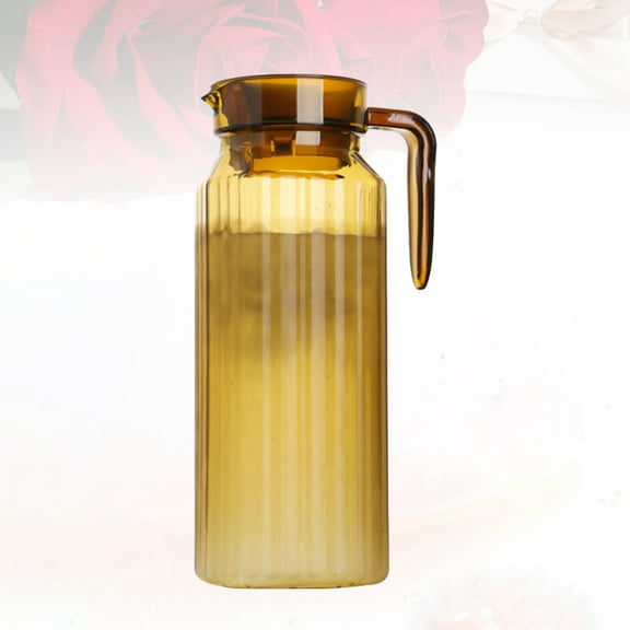 TAILTOSS 1Pcs Water Pitcher Dark Brown Acrylic Cold and Hot Resistant Modern Kitchenware for Home Use 1100ml