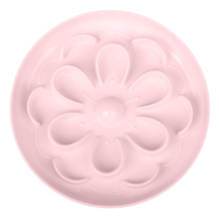MSBC Dishwasher Safe Habitat Mounted Regular Melamine Slow Feeder Bowl with Non-Slip Mat for Cats, Pink Flower