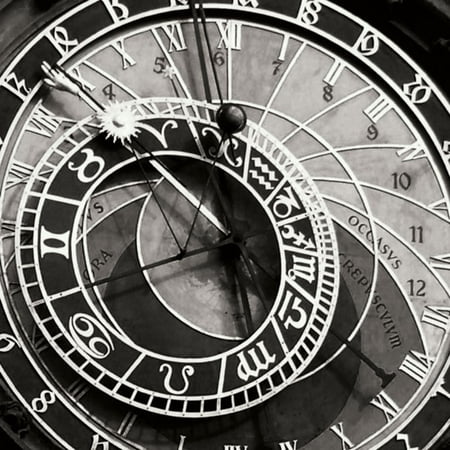 Prague Clock I, Fine Art Photograph By: Jim Christensen; One 24x24in Fine Art Paper Giclee